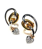 Ohrringe Sommer Dame Anni '80 in Gold Diamante 0.19 Ct CUORI DIA CT 0.19 G/VS - CUORI DIA CT 0.19 G/VS